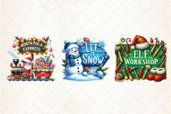 Cute Christmas Signs Clipart Bundle - CraftNest - Digital Crafting and Art