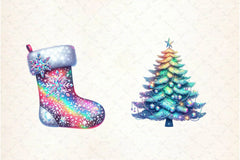 Holographic Christmas Clipart Bundle - CraftNest - Digital Crafting and Art