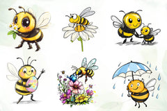Spring Bee Clipart Bundle - CraftNest - Digital Crafting and Art