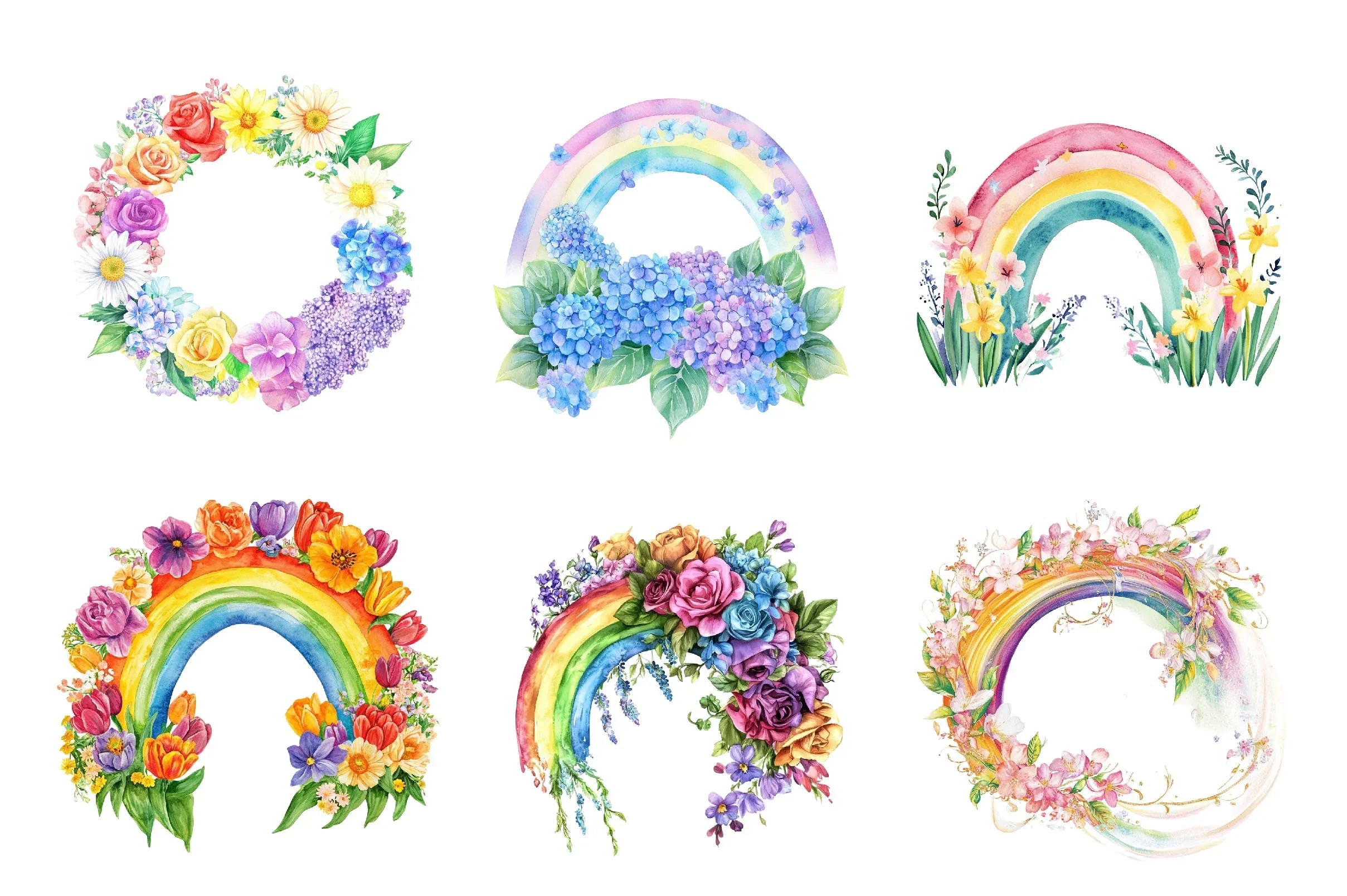 Floral Spring Rainbow Clipart Bundle - CraftNest - Digital Crafting and Art