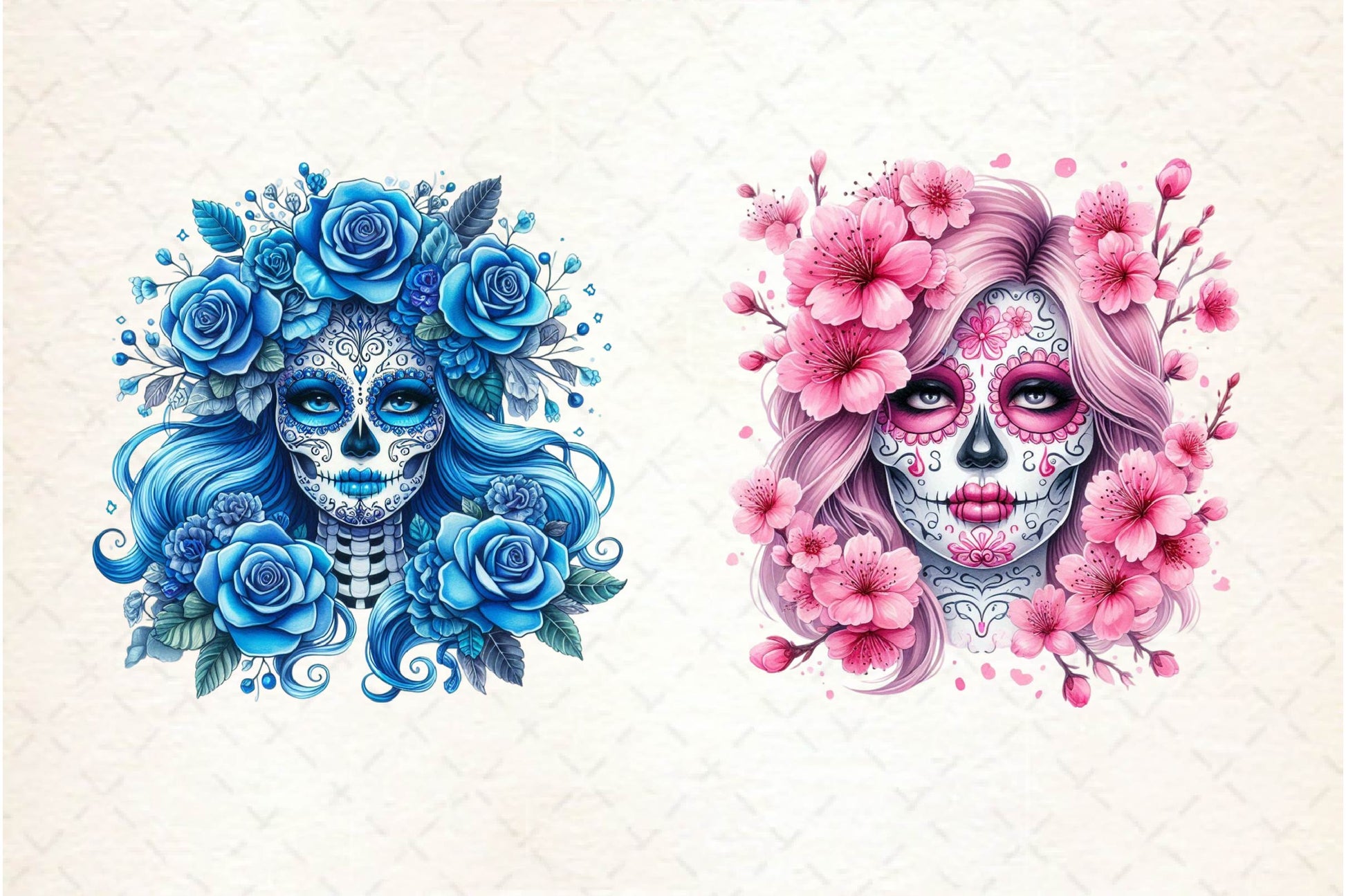 Flowers Sugar Skull Girl Clipart Bundle - CraftNest - Digital Crafting and Art