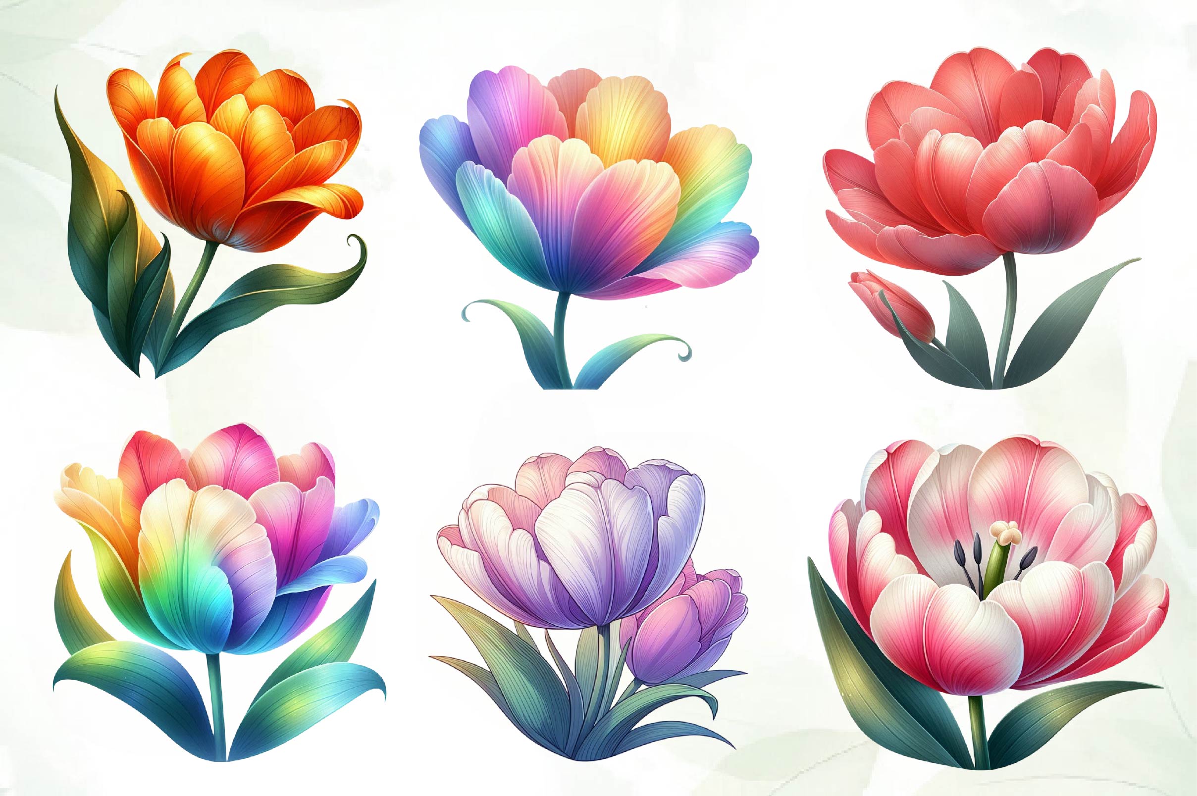 Spring Tulips Clipart Bundle - CraftNest - Digital Crafting and Art