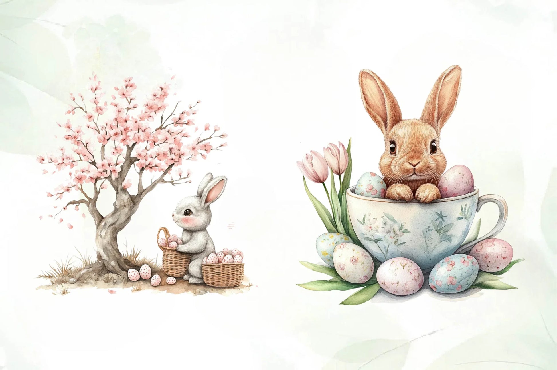Cute Easter Bunny Clipart Bundle - CraftNest - Digital Crafting and Art