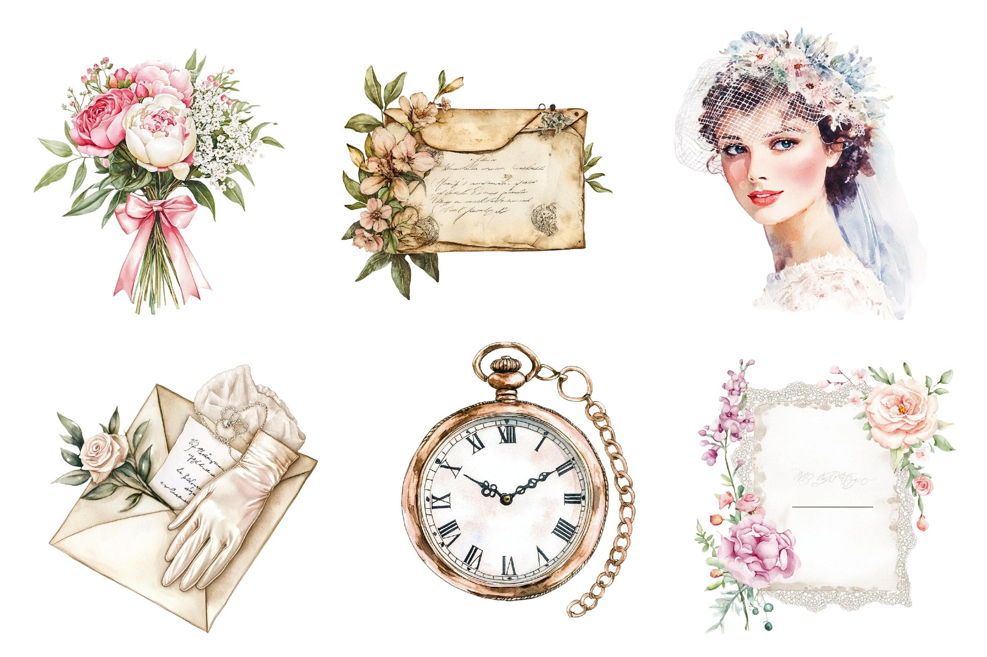 Retro Wedding Day Clipart Bundle - CraftNest - Digital Crafting and Art