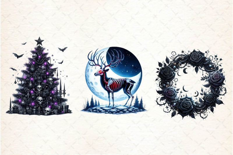 Mystical Gothic Christmas Clipart Bundle - CraftNest - Digital Crafting and Art