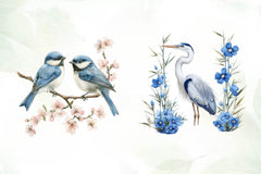 Blue Chinoiserie Spring Clipart Bundle - CraftNest - Digital Crafting and Art