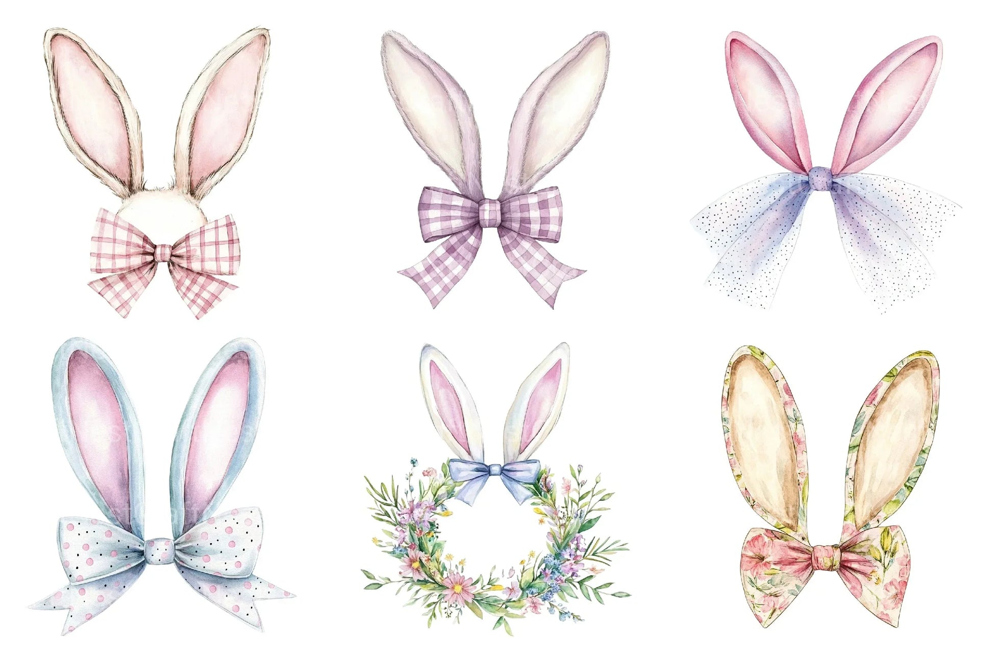 Easter Bunny Ear Bow Clipart Bundle - CraftNest - Digital Crafting and Art