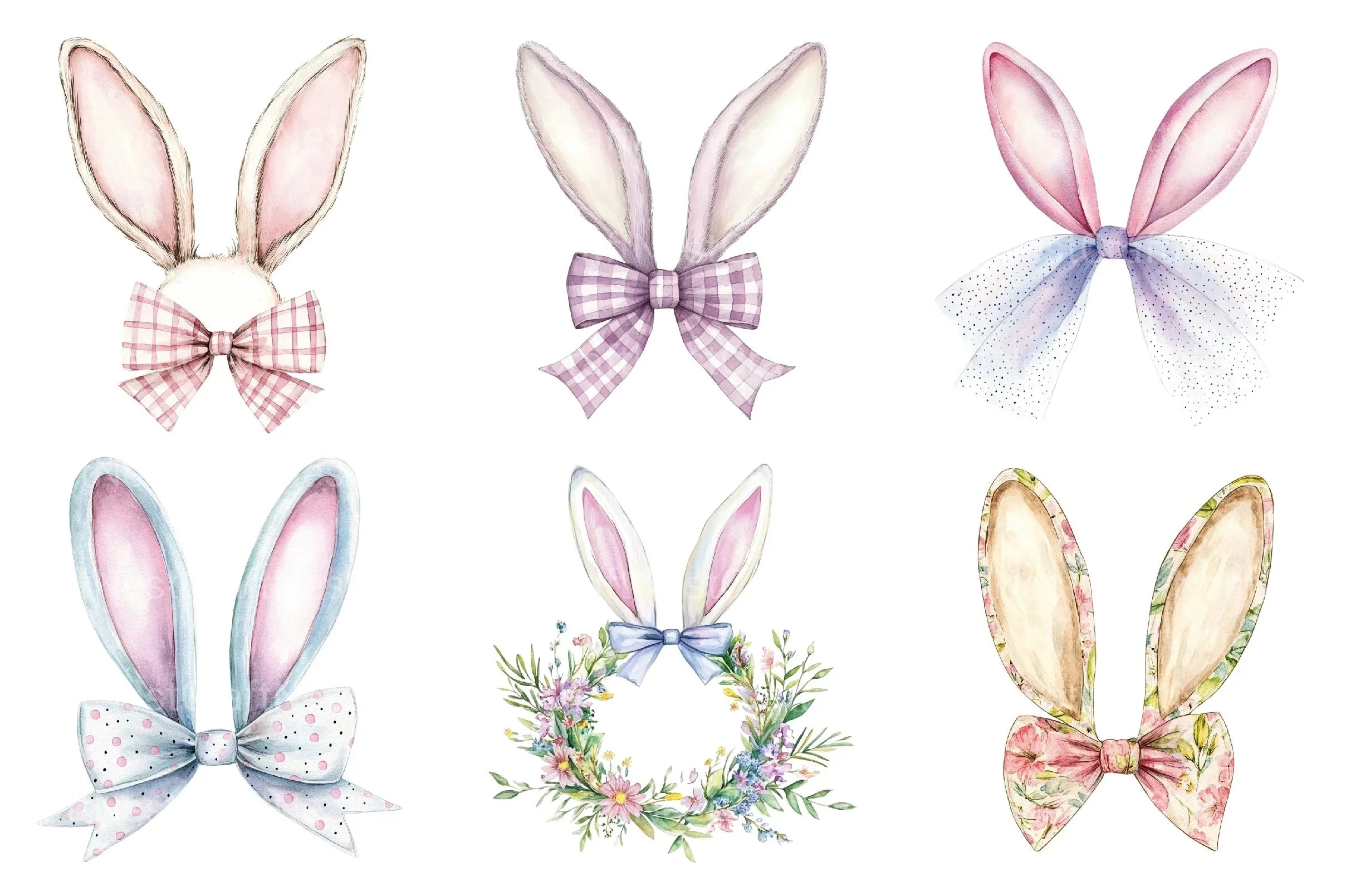 Easter Bunny Ear Bow Clipart Bundle - CraftNest - Digital Crafting and Art