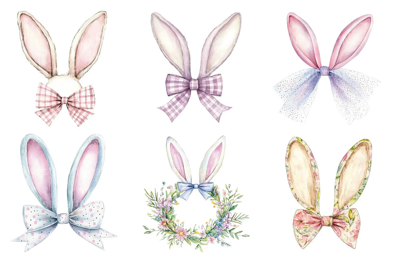Easter Bunny Ear Bow Clipart Bundle - CraftNest - Digital Crafting and Art