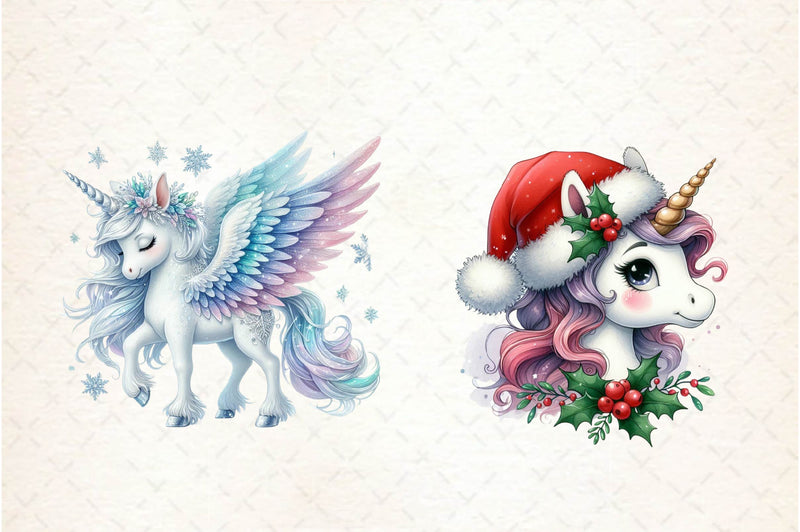 Winter Unicorn Clipart Bundle - CraftNest - Digital Crafting and Art