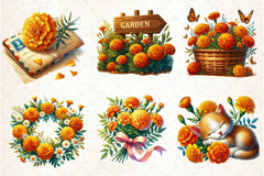 Spring Marigold Clipart Bundle - CraftNest - Digital Crafting and Art