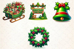 Green Christmas Clipart Bundle - CraftNest - Digital Crafting and Art