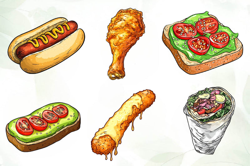 Fast Food Clipart Bundle - CraftNest - Digital Crafting and Art