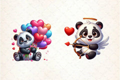 Valentine's Day Love Panda Clipart Bundle - CraftNest - Digital Crafting and Art