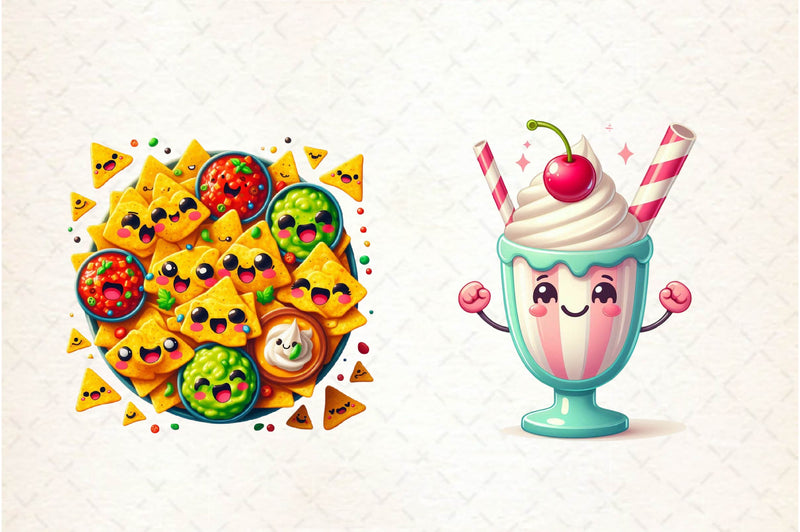 Cute Junk Food Clipart Bundle - CraftNest - Digital Crafting and Art