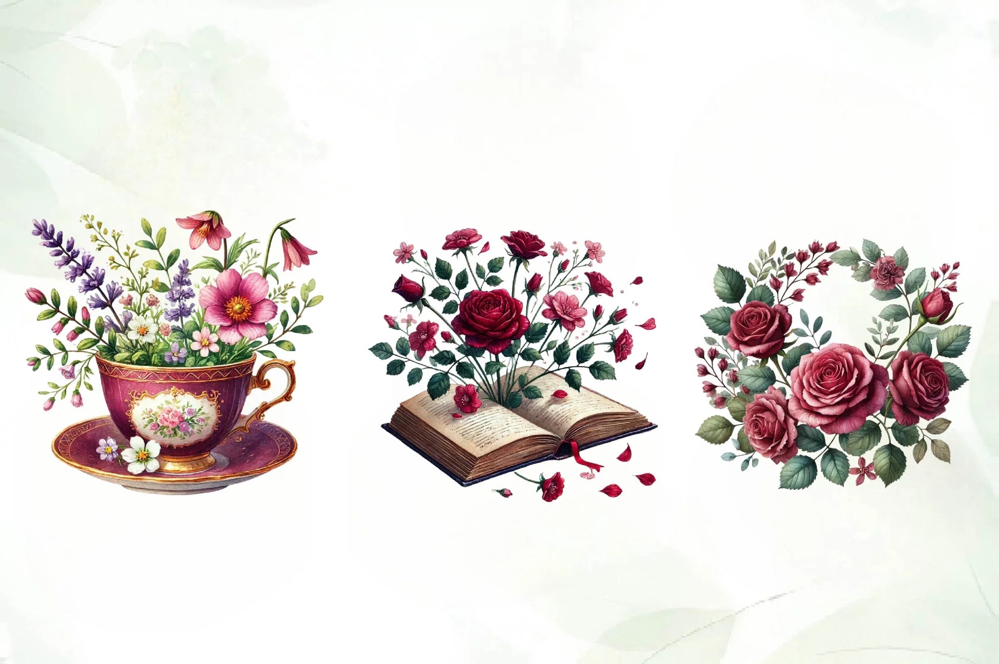 Burgundy Spring Clipart Bundle - CraftNest - Digital Crafting and Art