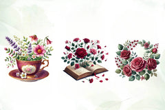 Burgundy Spring Clipart Bundle - CraftNest - Digital Crafting and Art