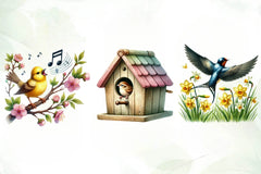 Spring Birds Clipart Bundle - CraftNest - Digital Crafting and Art