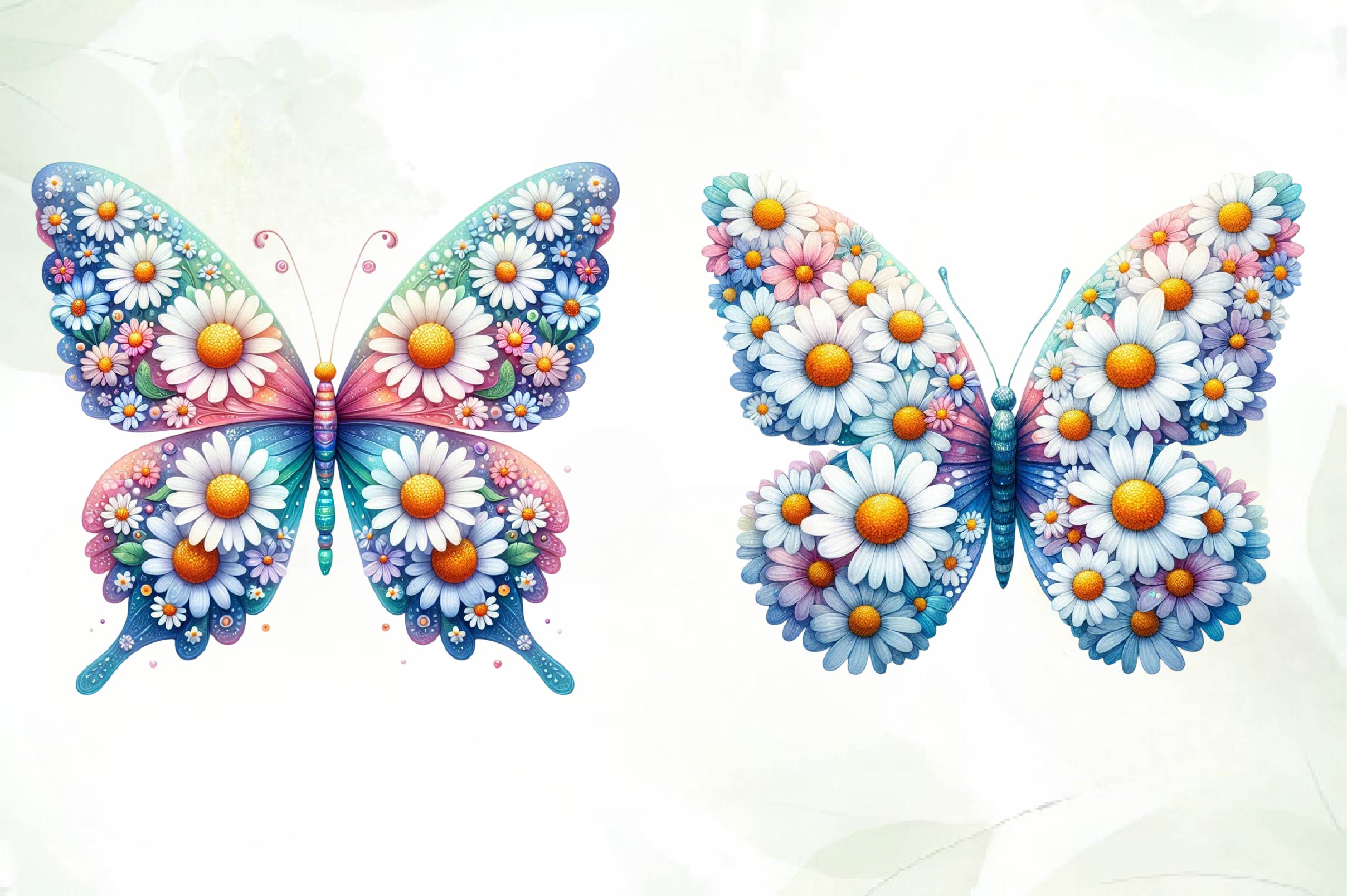 Daisy Butterfly Clip Art Clipart Bundle - CraftNest - Digital Crafting and Art