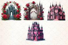 Valentine Gothic Houses Clipart Bundle - CraftNest - Digital Crafting and Art
