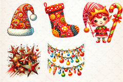 Cute Funky Christmas Clipart Bundle - CraftNest - Digital Crafting and Art