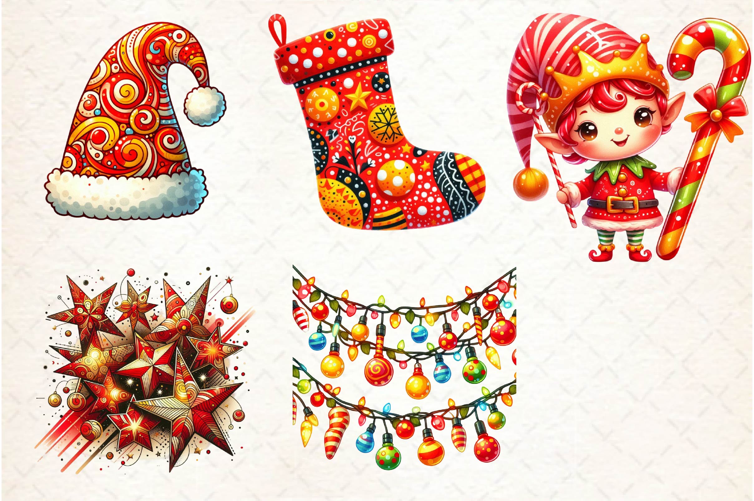 Cute Funky Christmas Clipart Bundle - CraftNest - Digital Crafting and Art
