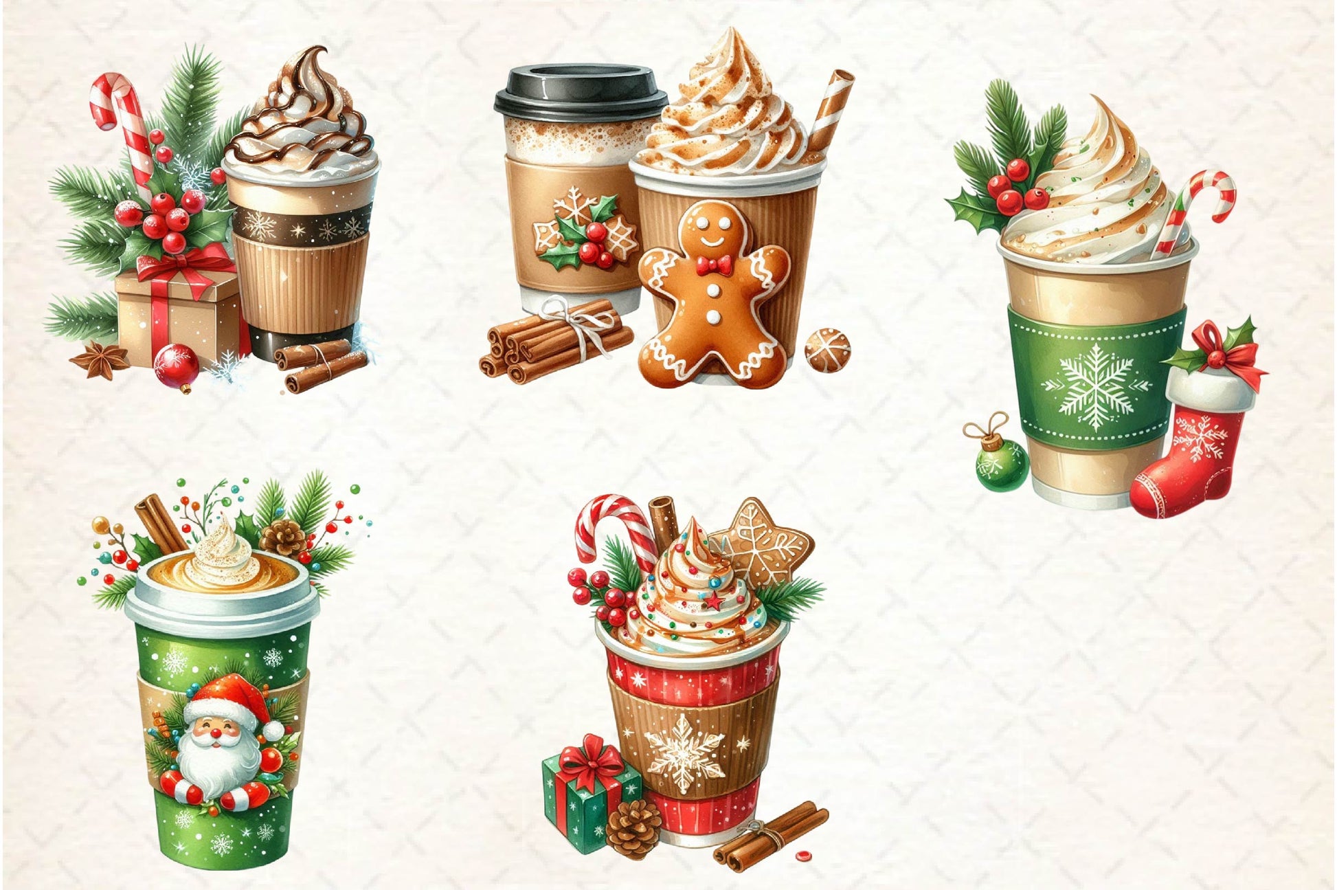 Christmas Coffee Clipart Bundle - CraftNest - Digital Crafting and Art