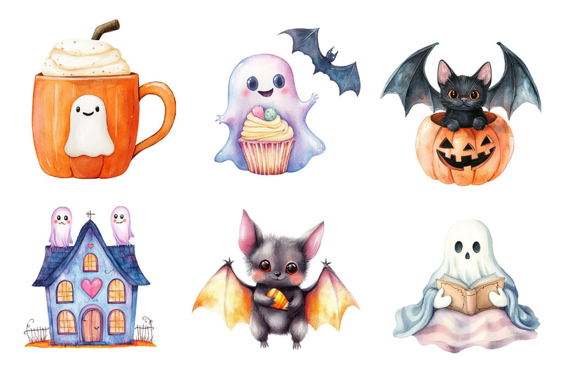 Cute Halloween Clipart Bundle 1 - CraftNest - Digital Crafting and Art