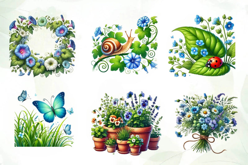 Spring Garden Clipart Bundle 1 - CraftNest - Digital Crafting and Art