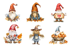 Autumn Gnomes Clipart Bundle 1 - CraftNest - Digital Crafting and Art