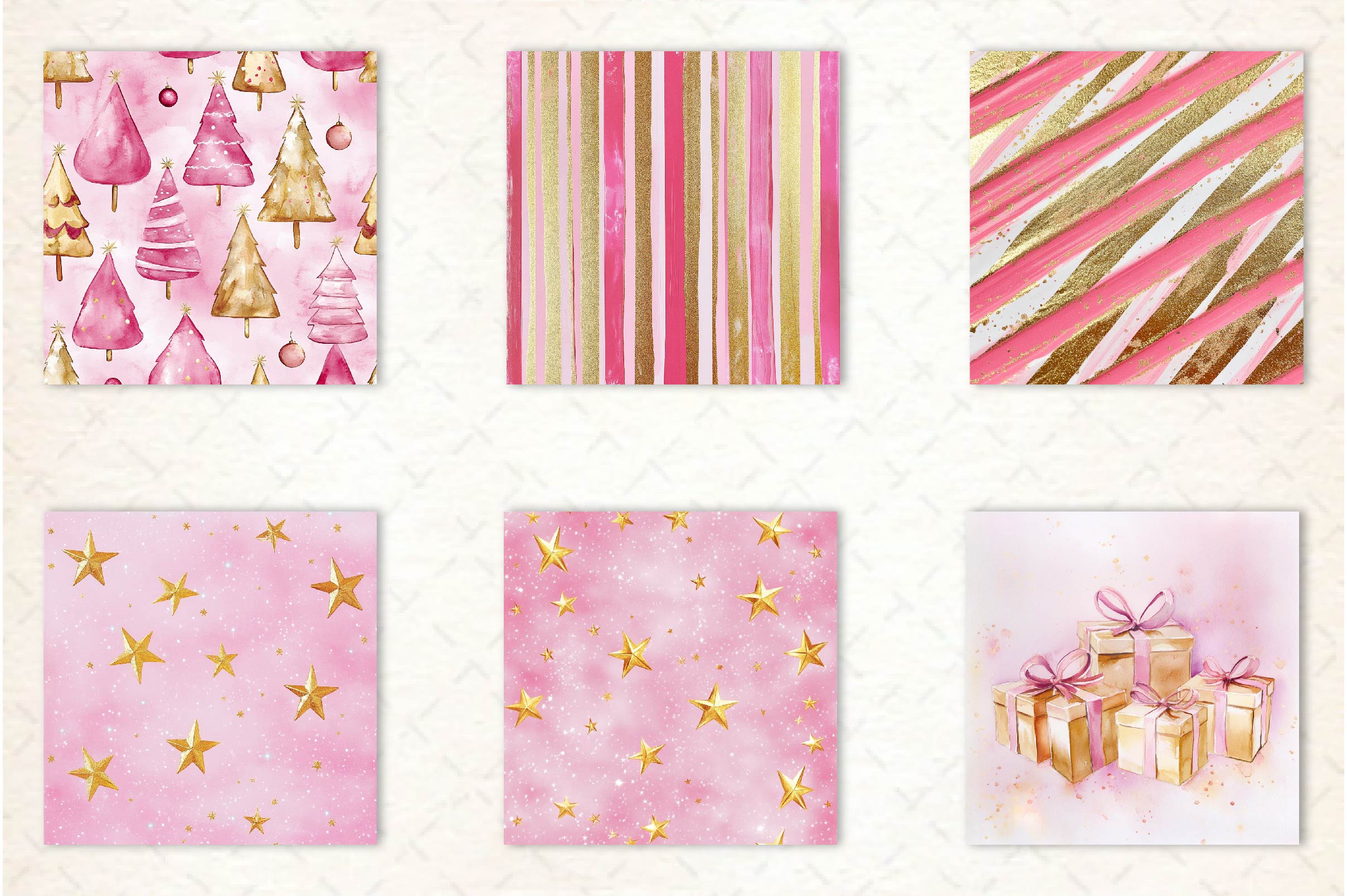 Pink And Gold Christmas Clipart Bundle - CraftNest - Digital Crafting and Art