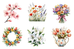 Spring Flowers Clipart Bundle 1 - CraftNest - Digital Crafting and Art