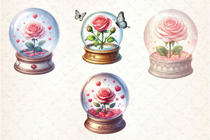 Valentine Rose Globe Clipart Bundle - CraftNest - Digital Crafting and Art