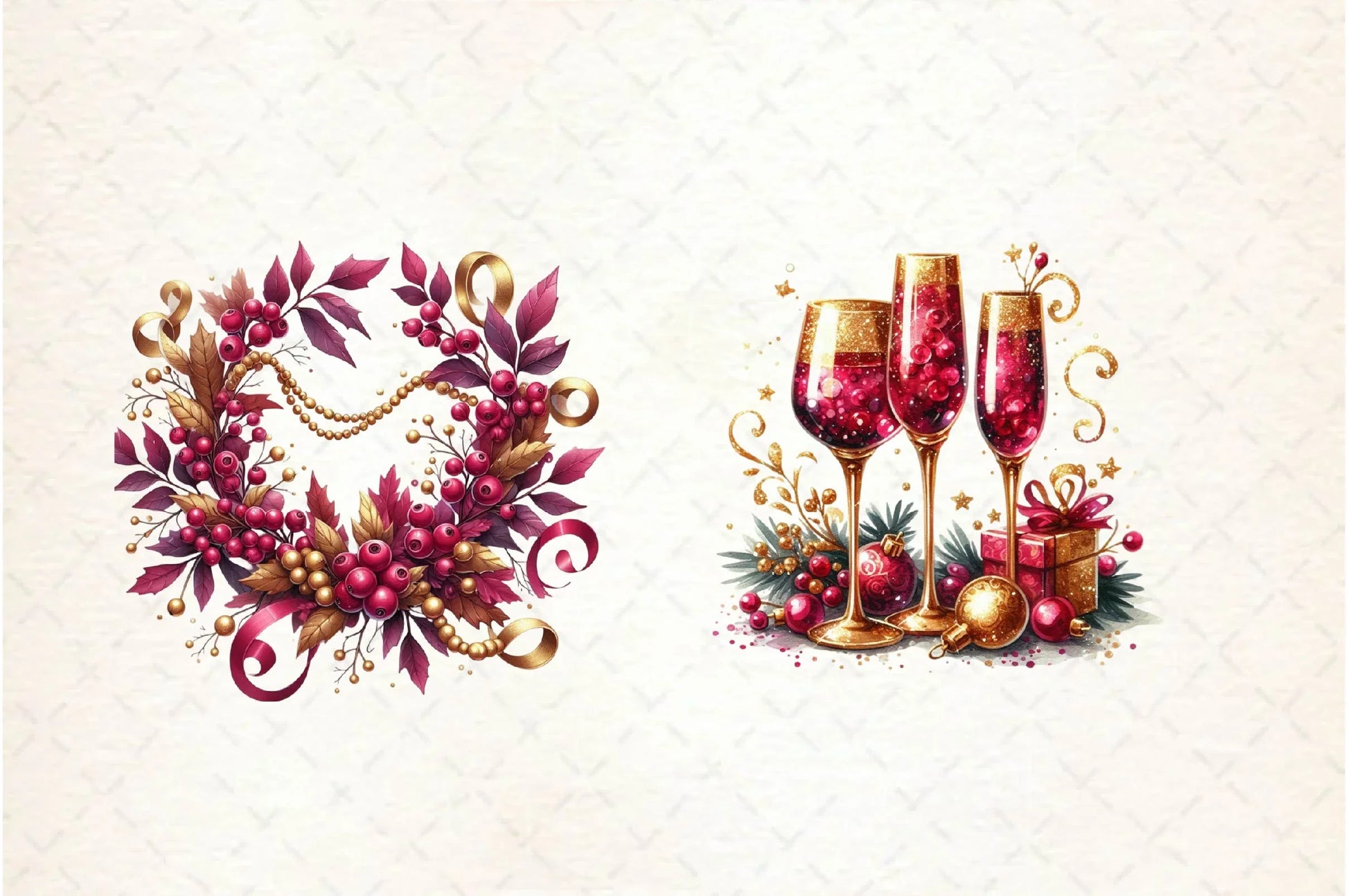 Burgundy Beauty & Holiday Clipart Bundle - CraftNest - Digital Crafting and Art