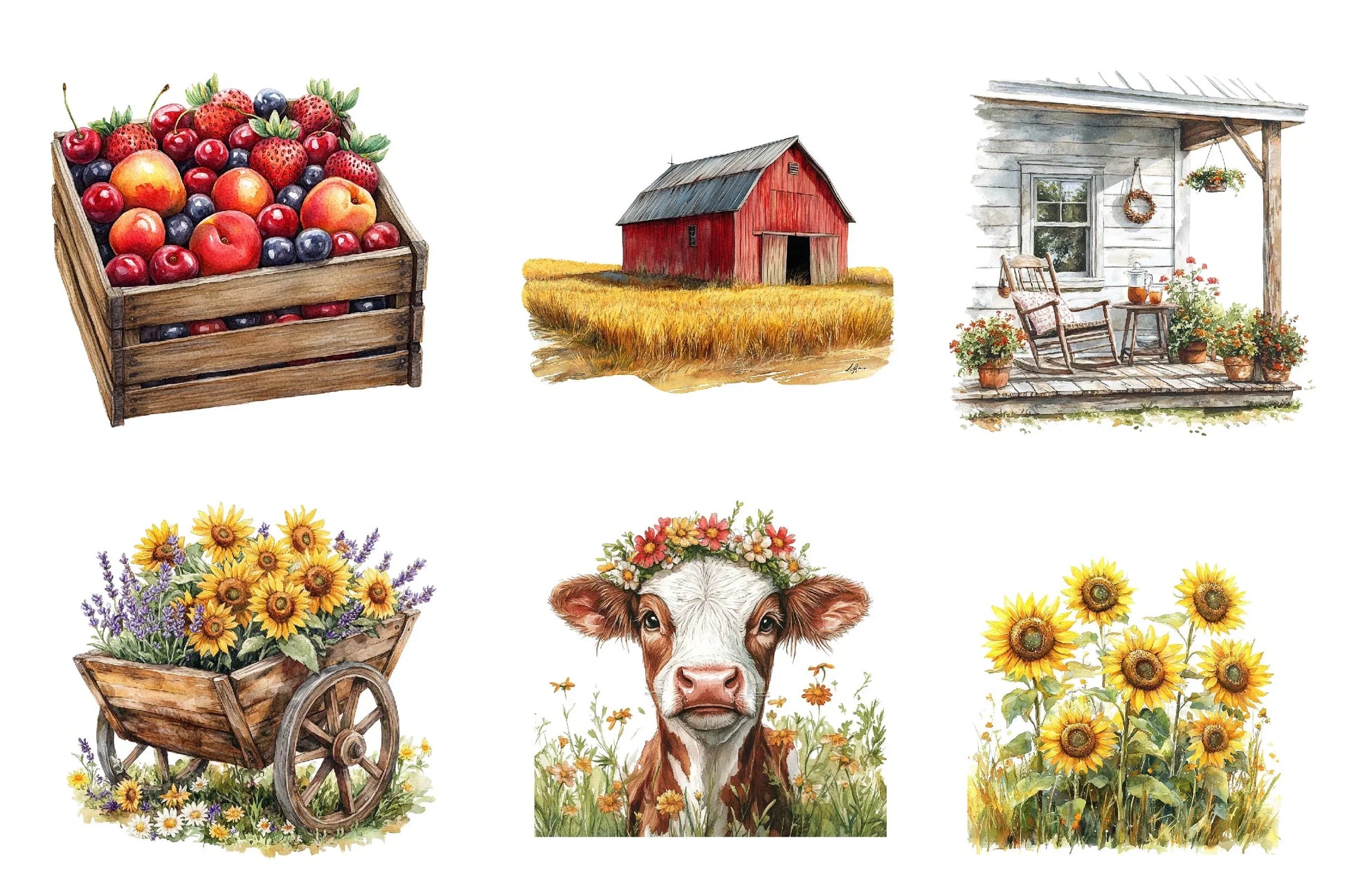 Happy Rustic Summer Clipart Bundle - CraftNest - Digital Crafting and Art