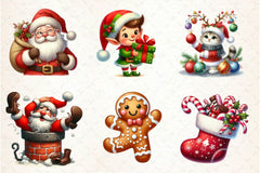 Hand Drawn Cartoon Christmas Clipart Bundle - CraftNest - Digital Crafting and Art