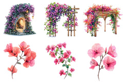Bougainvillea Flower Clipart Bundle - CraftNest - Digital Crafting and Art