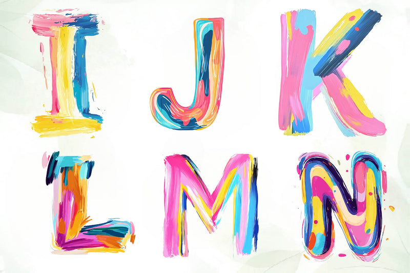 Brushstroke Letters Alphabet Clipart Bundle - CraftNest - Digital Crafting and Art