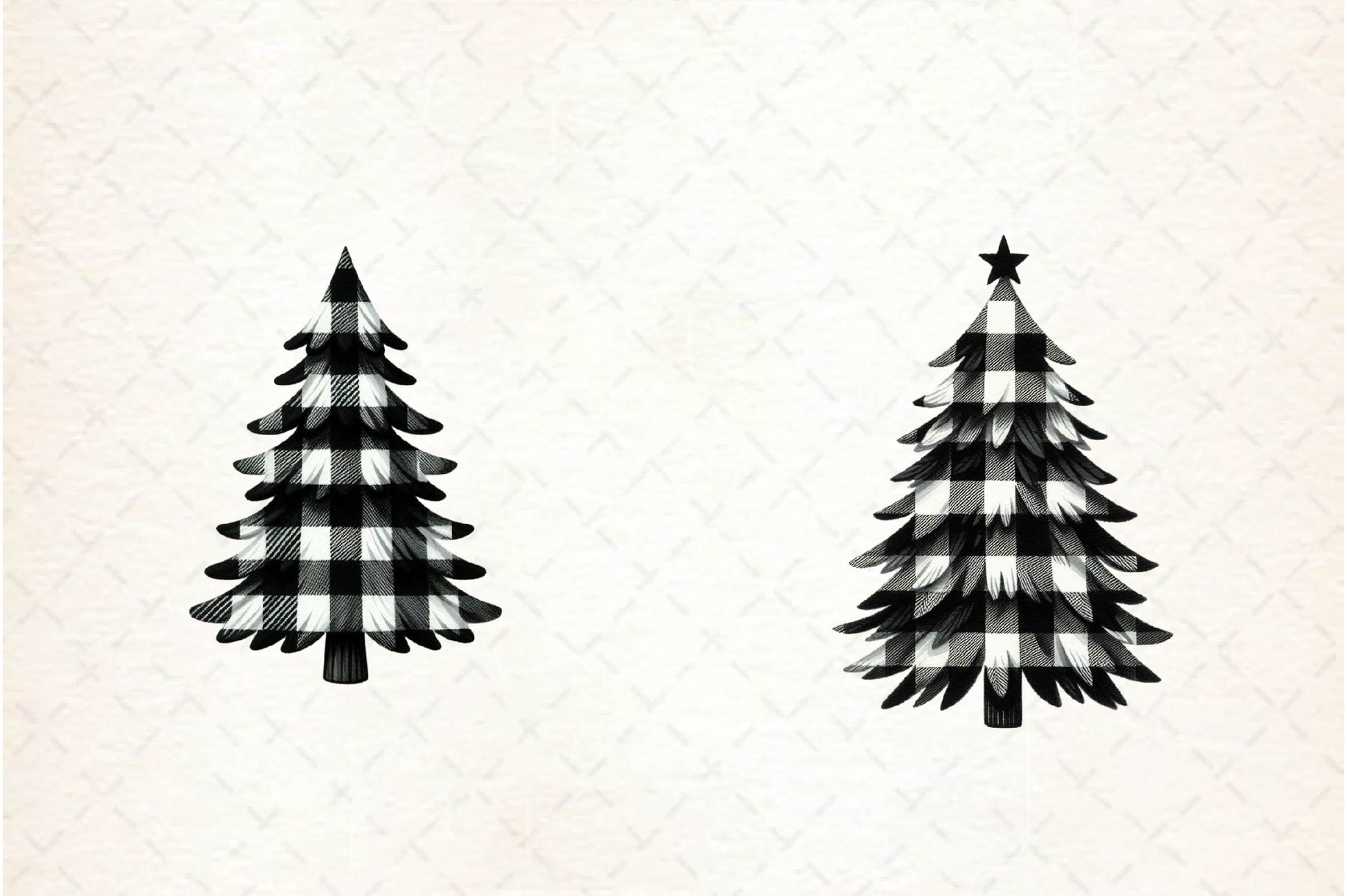 Black And White Christmas Tree Clipart Bundle - CraftNest - Digital Crafting and Art