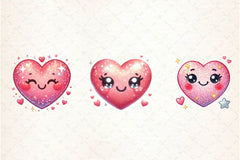 Cute Valentine Smiling Heart Clipart Bundle - CraftNest - Digital Crafting and Art