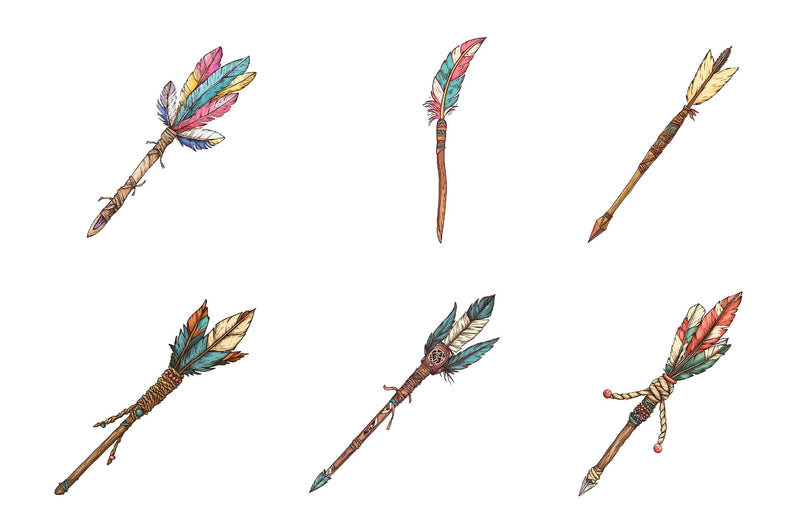 Rustic Boho Feathers & Arrows Clipart Bundle - CraftNest - Digital Crafting and Art