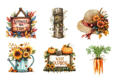 Autumn Garden Clipart Bundle - CraftNest - Digital Crafting and Art