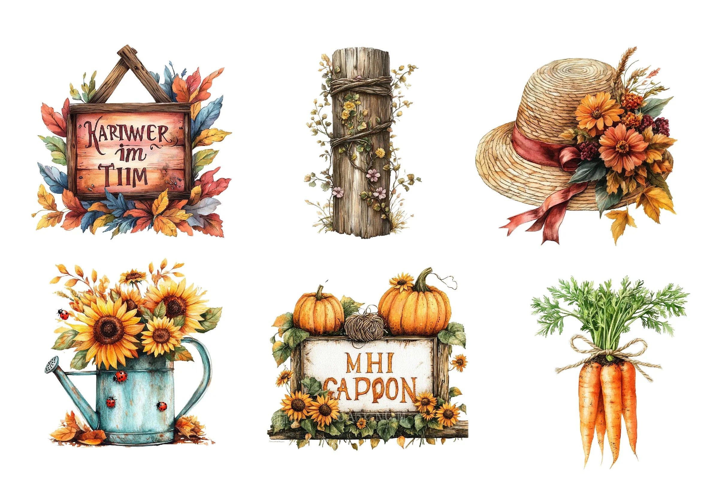 Autumn Garden Clipart Bundle - CraftNest - Digital Crafting and Art