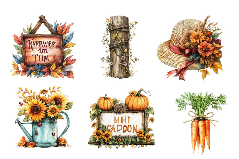 Autumn Garden Clipart Bundle - CraftNest - Digital Crafting and Art