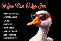 Blocky Style Funny Goose Clipart Bundle - CraftNest - Digital Crafting and Art