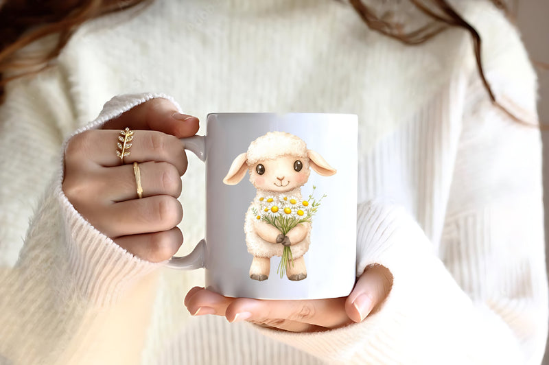 Spring Floral Baby Lamb Clipart Bundle - CraftNest - Digital Crafting and Art