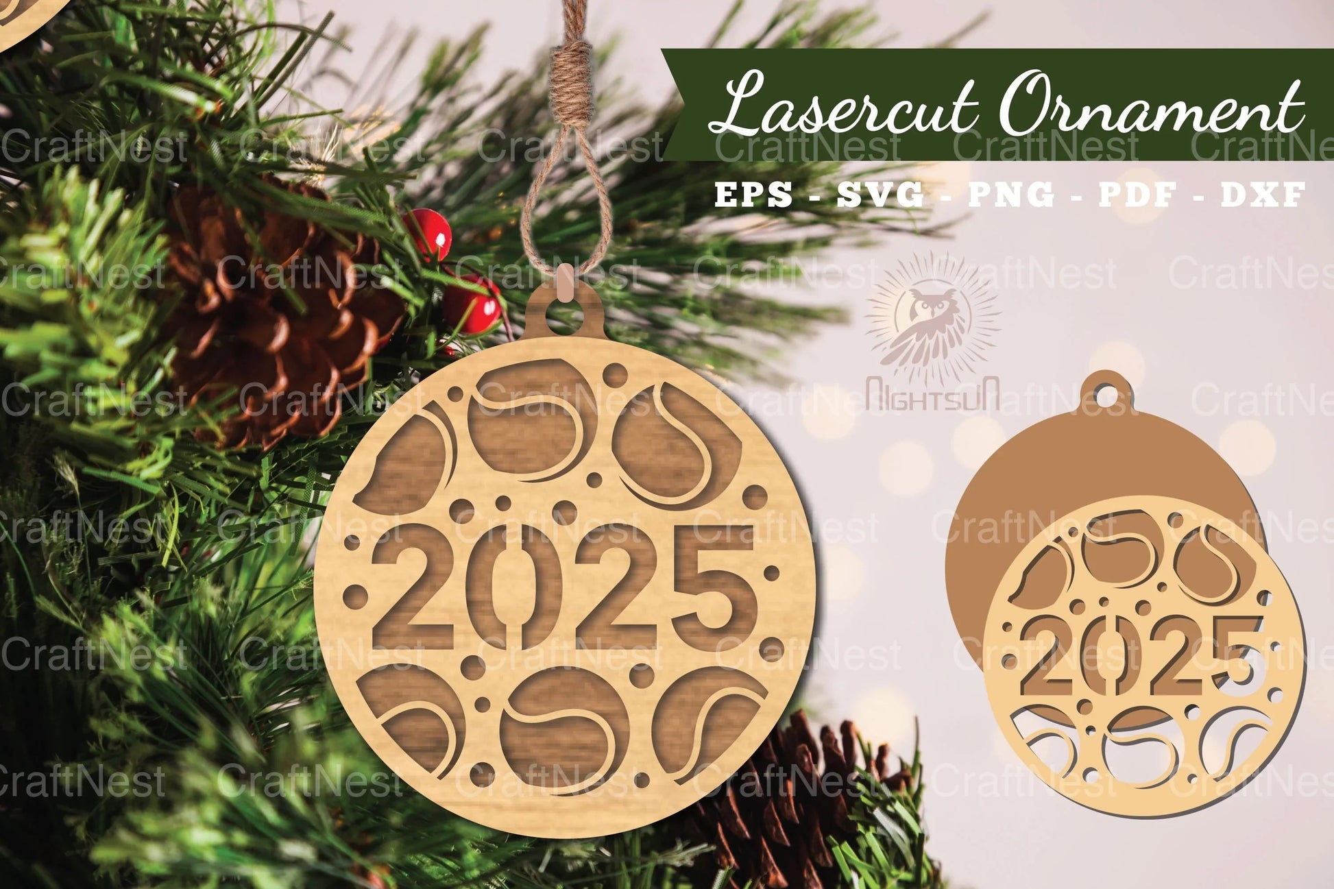 Baseball Laser Cut Ornament 2025 - CraftNest - Digital Crafting and Art