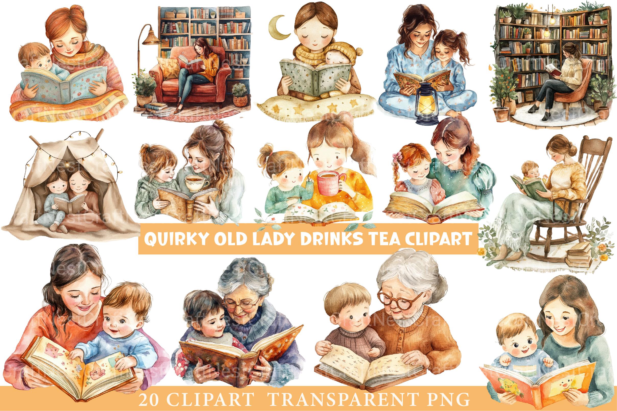 Happy Mothers Day Reading Clipart - CraftNest - Digital Crafting and Art