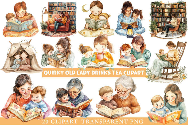 Happy Mothers Day Reading Clipart - CraftNest - Digital Crafting and Art