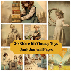 Kids With Vintage Toys Junk Journal Pages - CraftNest